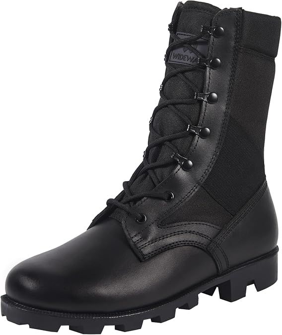Combat Boots Men, 8" Lightweight Military Jungle Boots, Breathable Tactical Work Boot With Side Zip for Security, Patrol and Daily Wear(6-8inch)