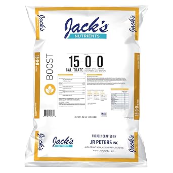 Jacks Nutrients 15-0-0 Cal-Trate Water-Soluble Fertilizer, 25lbs - A Boost of CA + Micros for Strong Leaf Growth
