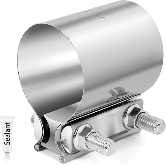 1.75" Butt Joint Exhaust Clamp, 304 Stainless Steel Band Clamp for 1 3/4 inch OD Exhaust Pipe, Muffler, Catalytic Converter (1.75 Inch, 1 PCS)