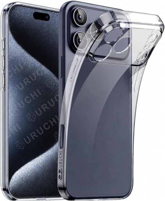 URUCHI Crystal Şeffaf Kılıf iPhone 13 Mini, [Sararma Önleyici] [Kamera Koruma] [Askeri Sınıf Düşme Testi] Şeffaf Şok Geçirmez Koruyucu Yumuşak Silikon İnce Kapak