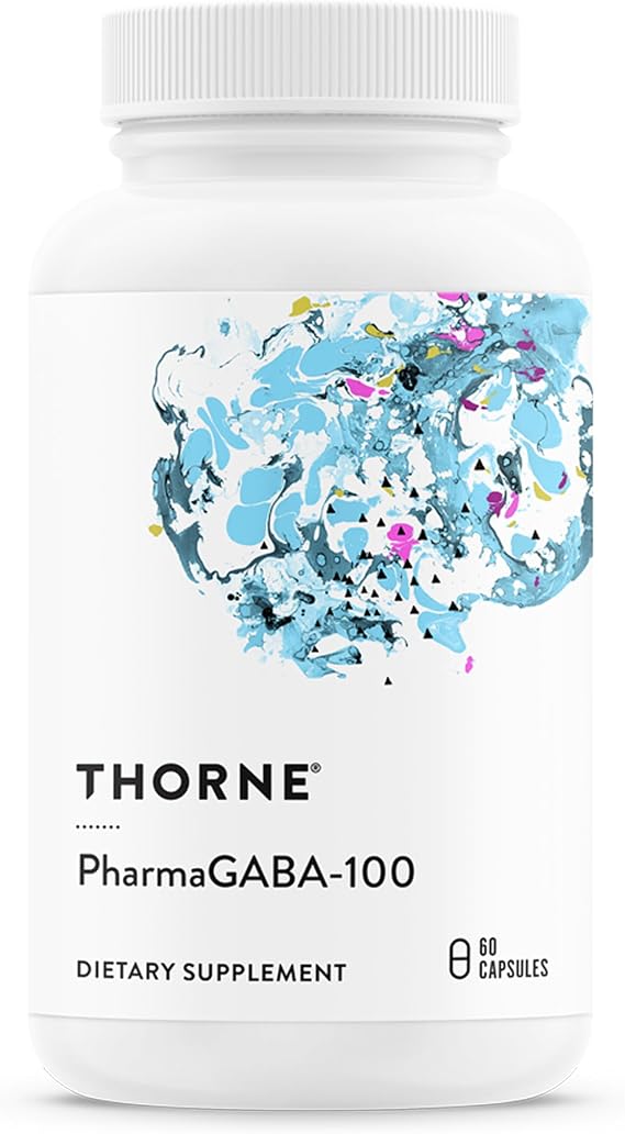 THORNE PharmaGABA-100, 100 mg Gamma-Aminobutyric Acid (GABA), 60 Capsules