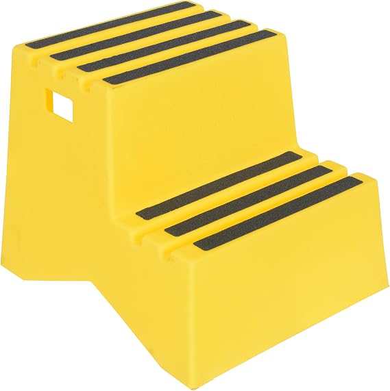 Vestil VST-2-Y Polyethylene Step Stool, 2 Step, Yellow