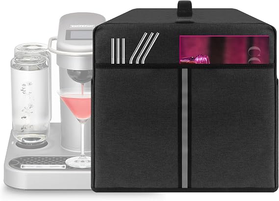 Kingshion Cocktail Machine Protector Cover for Bartesian Cocktail Machines - Pocket to Store Bartesian Accessories - Bartesian Cocktail Capsules - Dark Grey