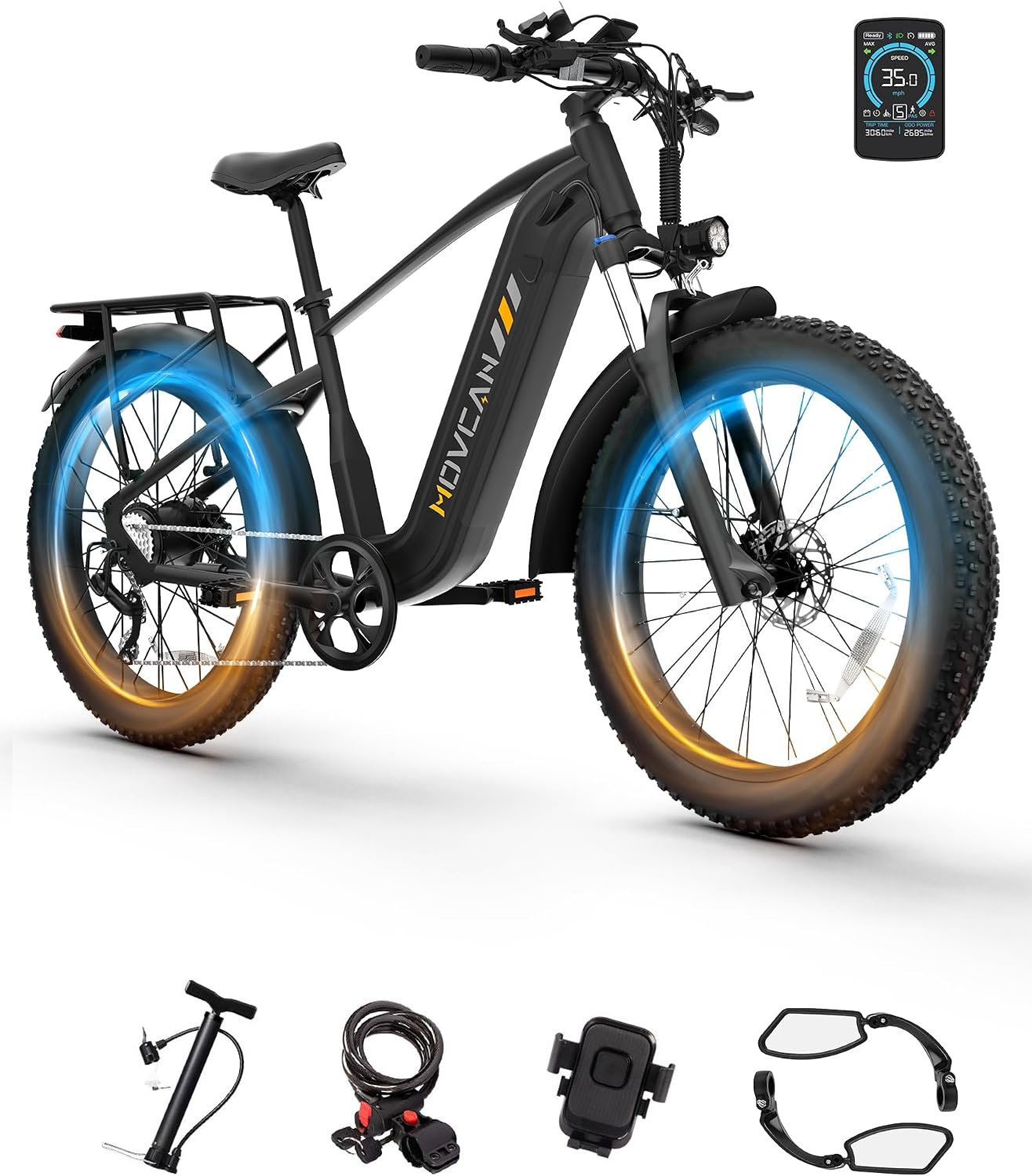 EB60 26 Fat Tire Electric Bike for Adults,2000W Motor Peak 2500W Up to 35MPH,48V 20.8AH Hidden Battery,70Miles, Hydraulic Brake Ebike