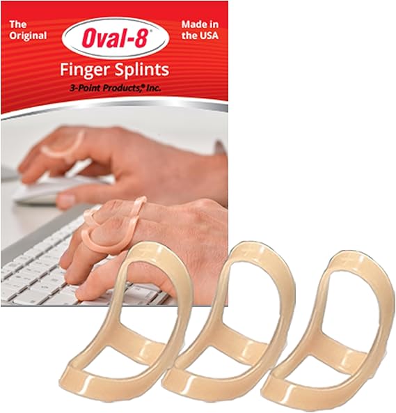 3-Point Products Oval-8 Finger Splint, Support and Protection for Arthritis, Trigger Finger or Thumb, and Other Finger Conditions, Sizes 8, 9, 10 (Pack of 1), Beige