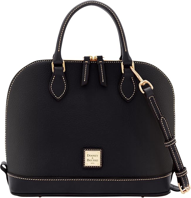 Dooney & Bourke Women's Zip Zip Satchel in Pebble Grain Leather, Large Handbag with Adjustable & Detachable Shoulder Strap