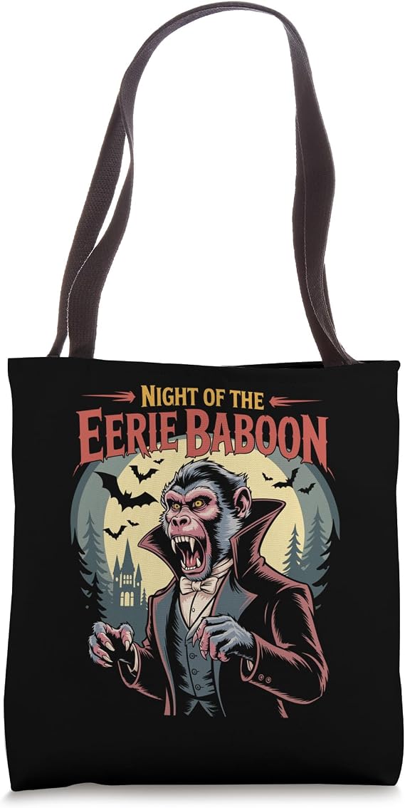 Baboon Monkey Vampire Primate Halloween Tote Bag