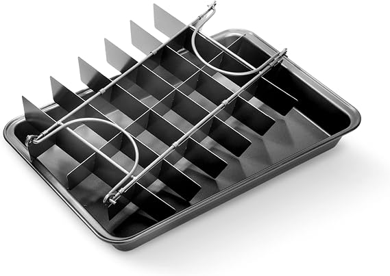 Elbee Home Brownie Pan with Dividers, 13 x 9 Inch Nonstick Carbon Steel