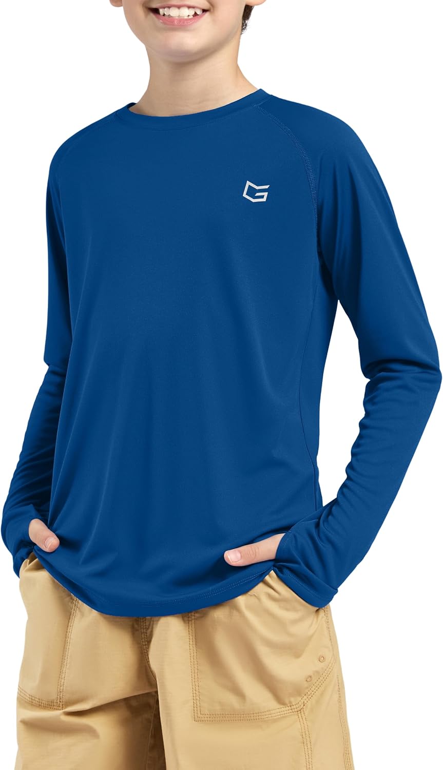 G Gradual Boys Rash Guard UPF 50 Sun Protection Shirt Quick Dry Long Sleeve Swim Shirts Lightweight SPF Youth Fishing Shirt