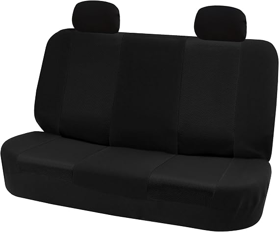 FH Group 3D Air Mesh Car Seat Covers Rear Bench Set Universal Fit Bench Seat Protector, Washable Automotive Seat Cover for SUV, Sedan, Truck, Car Accessories, Black