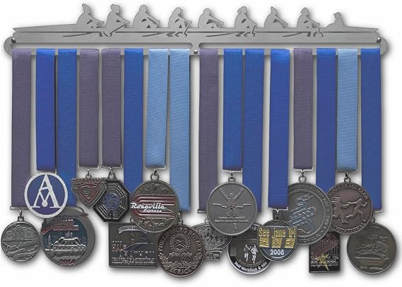 Allied Medal Hangers - Rowing Scene - Male and Female Figures - Medal Hanger Holder Display Rack