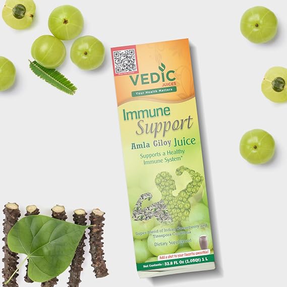 Vedic Amla Giloy Juice/Indian Gooseberry + Guduchi, 33.80 oz,1 liter