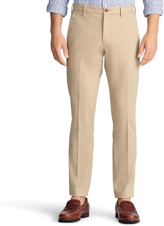 Izod Men's Performance Stretch Slim Fit Flat Front Chino Pant