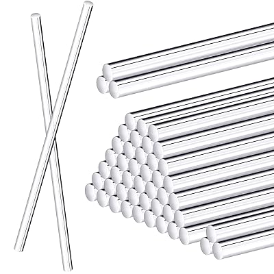 Zopeal 30 Pieces 12 Inch Clear Acrylic Dowel Rods for DIY Crafts Acrylic Round Rods Strip Sticks Cake Topper Rod for DIY Handwork Supplies0.25 Inch 6mm Diameter