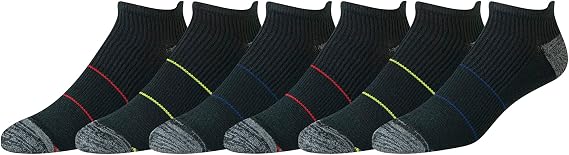 Amazon Essentials Men's Breathable Low Cut Tab Ankle Socks, Performance Zone, Comfortable Cushion Athletic, 6 Pairs