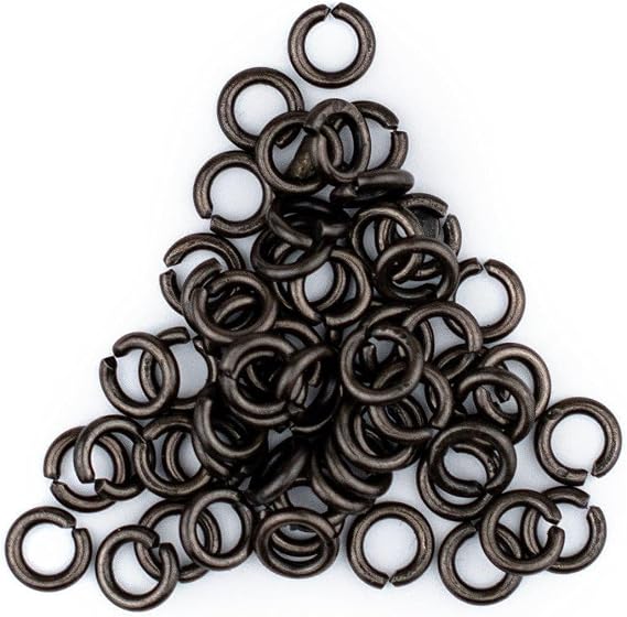 The Bead Chest Black 4mm Round Open Jump Rings, Pack of 100