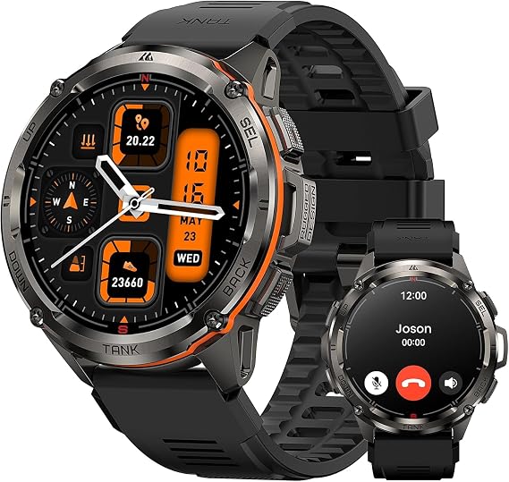 AMAZTIM T3 Ultra Smart Watch with Screen Protector (2 Pack), Compatible with Android and iOS