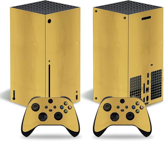 Mcbazel Skin Stickers for Xbox Series X, Full Body Protective Vinyl Skin Decal Cover for Xbox Series X Console and Controllers - Gold