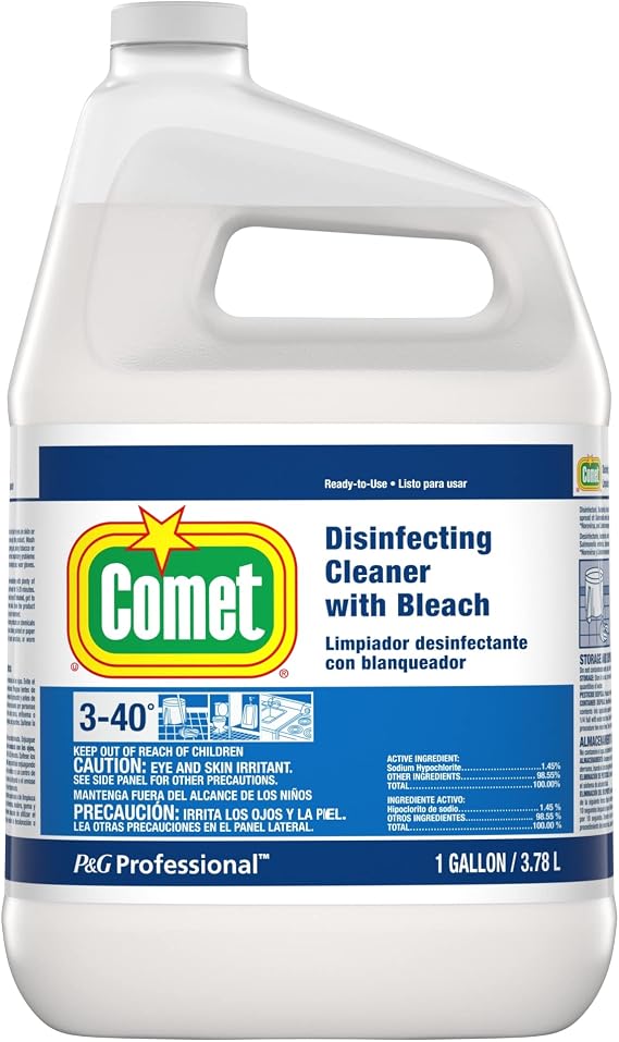 Comet Professional Disinfecting-Sanitizing Bathroom Cleaner, 128 Oz Bottle, Case Of 3