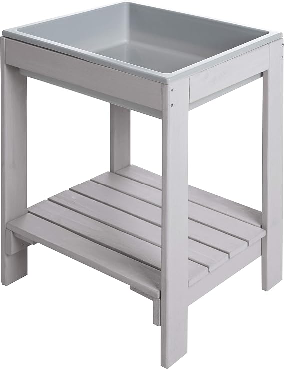 roba Children's Play Table with Water and Sand Mud and Weather Resistant Beach Table for Outdoor/Garden Solid Wood Grey