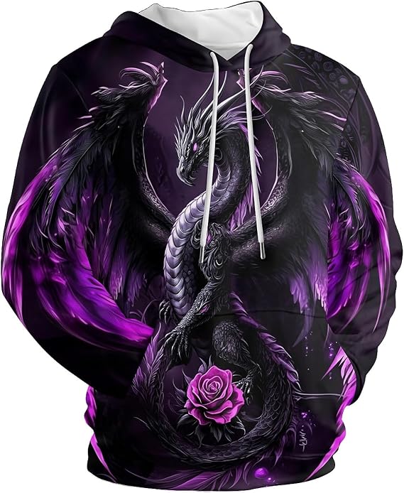 Dragon Hoodies for Men Women 3D Graphic Sweatshirts Novelty Pullover Hoodie Funny Hoody Hooded With Pockets