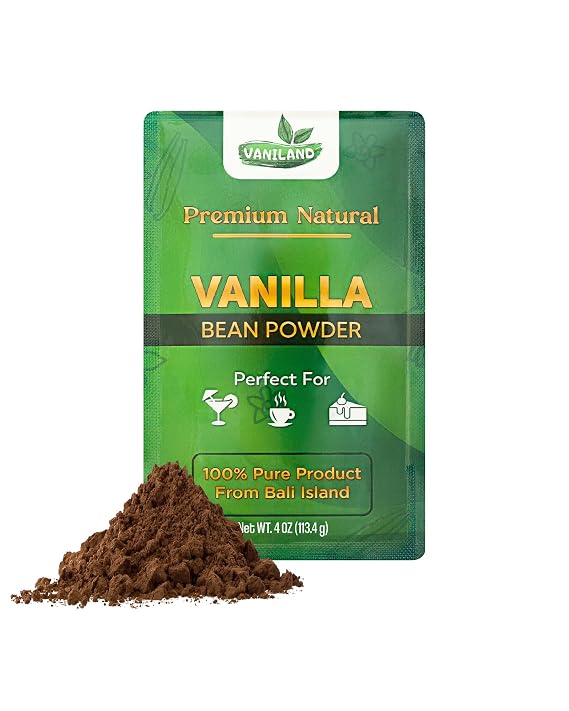 VANILAND Pure Ground Vanilla Bean Powder - Culinary Bliss for Baking, Ice Cream, Smoothies, Cocktails, and Coffee (4 Ounce)