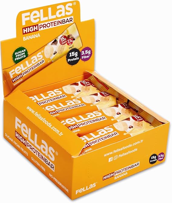 Fellas Banana High Protein Bar 45 g x 12 Pieces