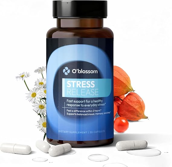 O'blossom Stress Release Ashwagandha Sensoril Zembrin Supplements Clinically Studied Stress Relief with True Rapid Calm, Mood Support in 2 Hours, Cognitive Enhancement, and Healthy Sleep Pattern
