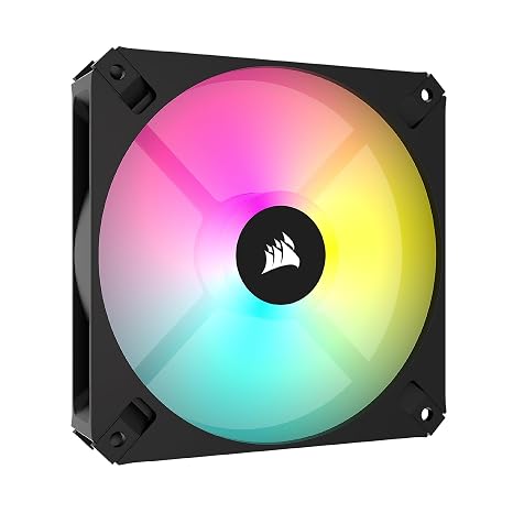 CORSAIR AR120 RGB 120mm iCUE/ARGB Compatible PWM Case Fan Single Pack - Black Pack of 1 CO-9050166-WW