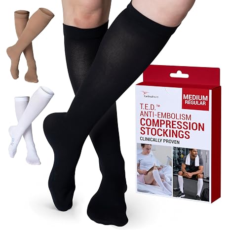 Cardinal Health T.E.D. Black Knee-High Stocking, Medium Regular