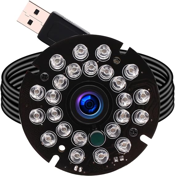 ELP IR Infrared USB Camera Module - Night Vision HD/30FPS Webcam for PC | Mini Lightburn Camera for Laser, UVC USB2.0 PC Camera for Windows, Linux, Android, Mac, Industrial Security Webcam for Laptop