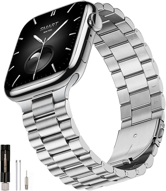 SUNFWR Metal Bands Compatible with Apple Watch Band Business for Men