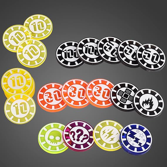 CZYY Damage and Status Counters Set of 24 Acrylic Effect Tokens Combatible with TCG