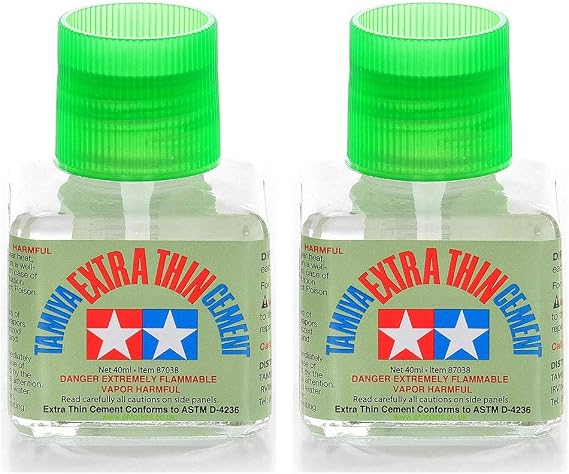 Tamiya 87038 Extra Thin Cement Glue Fine Tip 40ml 2 Pack