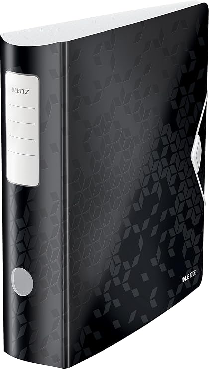 Leitz A4 Lever Arch File Active, Black, Curved Spine 75mm Width, Elastic Fastening, Light polyfoam, Wow Range, 11060095