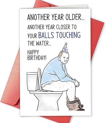 Humorous Getting Older Card for Dad Brother, Naughty Birthday Card for Husband Boyfriend, Dirty 30th 40th 50th Birthday Card, Rude Birthday Card for Him, Another Year Older