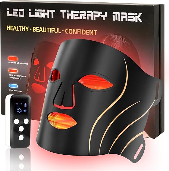 Red Light Therapy Mask for Face,FDA-Cleared | 4-in-1Modes,850nm Dual-Wavelength,Rechargeable,Portable,Lightweight, Travel-Friendly,Skincare Gifts for Women Mom Wife