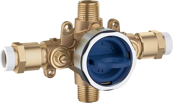 GrohSafe 3.0 Pressure Balance Valve Rough with Flush Plug with CPVC Outlets with Service Stops, Unfinished