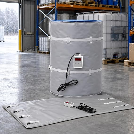 Drum Heating Blanket, Oil Drum Heater with Digital Thermostat 32-302F, Insulated IBC Barrel Heater Blanket Electric Heater Jacket for Resin Wax Grease Honey Paint Cold Weather Storage 200L