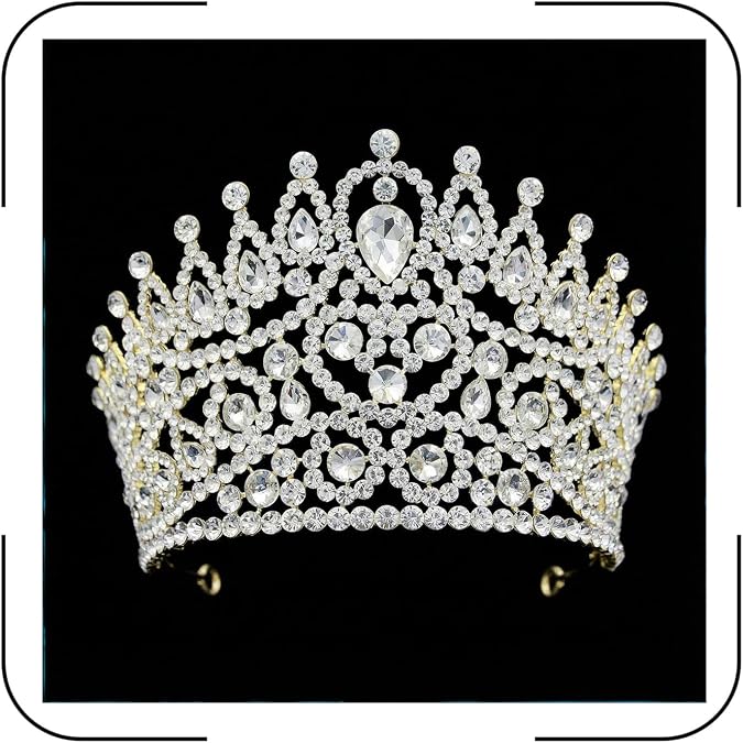 QXMYOO Extra Large Tiaras Tall Pageant Crowns for Women Clear Austrian Crystal Tiara Silver Homecoming Queen Crown Big Rhinestone Headpiece for Birthday Prom Quinceanera Wedding