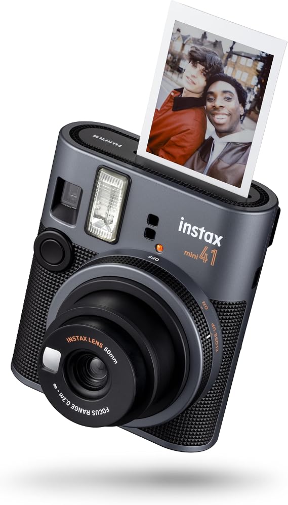 INSTAX mini 41 Instant Camera, Simple Operation with Auto Exposure, Built-in Flash, Selfie Lens, and Close up Mode,a Classic Design Camera which uses All mini Films Sold Separately