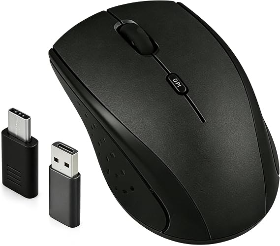 Type-C & USB-A Wireless Mouse Gaming 2.4G Silent Ergonomic 3 DPI