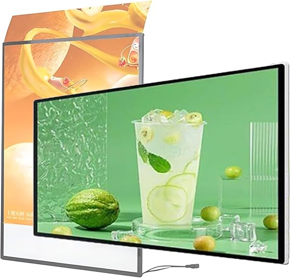 Commercial LED Advertising Display - Ultra-Thin Tempered Glass Led Light Box, Picture Frame Menu Board Sign, Led Sign Advertising Display Board, for Shops, Cafes VerticalScreen-4060cm