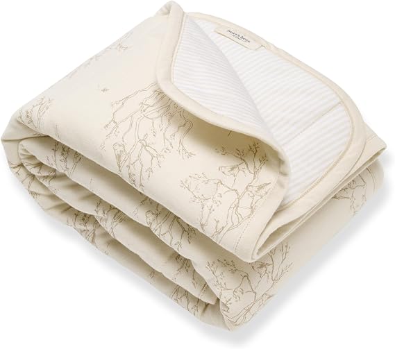 Burt's Bees Baby Organic Cotton Infant Reversible Blanket, Nursery Bedding