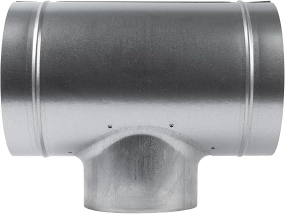8'' Inch Duct T-Joint Splitter to 6" Inch 90 Degree Branch Connector for Exhaust Systems - T-Shaped Metal Junction - Triple Ventilation Splitter Adapter, 3 Way 8x6x8 Dryer Vent Attachment