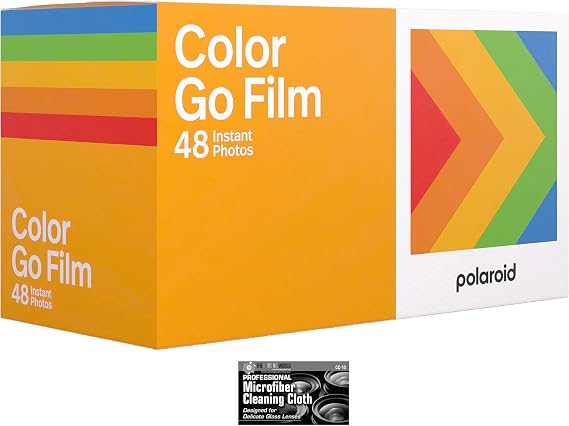 Polaroid Go Color Film - 48 Photos - 3 Double Packs Bulk Film with Cloth - for Polaroid GO Camera Only - Not Compatible with i-Type or 600 Cameras