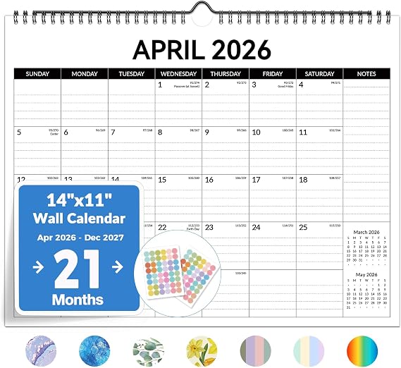 Forvencer Calendar 2026-2027, Jul 2026-Dec 2027, 21-Month, 14.7" x 11.5"