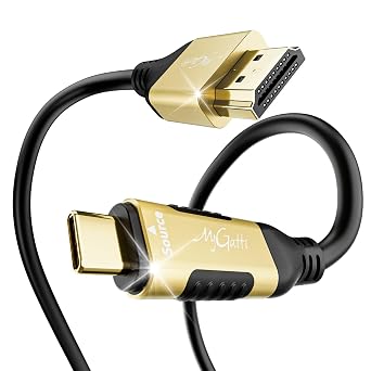 USB C to HDMI Cable 8FT, High-Speed USB 3.1 Type-C to HDMI 2.0 Cord, 4K@60Hz HDR, Gold-Plated Plug, (Thunderbolt 5/4/3 Compatible), for MacBook, iPad, iPhone, HDTV and More