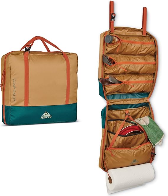 Kelty Camp Galley Deluxe Camp Kitchen Organization Kit, Deep Pockets, Paper Towel Holder, Zippered Compartments for Outdoor Cooking Essentials