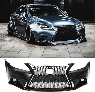 CAREONLINE Front Bumper Conversion Kit with Fog Lamp Compatible with 2006-2012 Lexu-s IS250 /IS350 old & New Modified 13-15 Models, Front Bumper Cover Conversion kits